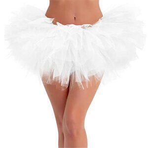 Adult Womens Tutu Skirt 5 Layer Tulle Halloween Costume 80s Party Dance Outfit